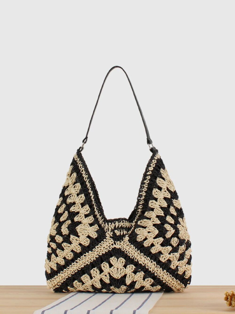 Vintage Crochet Macrame Shoulder Bag - Commense - Picture 10 of 11